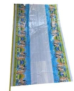 Cubierta de mesa de plástico azul suministros de decoración de fiestas cumpleaños para niños - Imagen 1 de 4