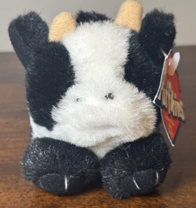 MIS-TAGGED Vintage Swibco Puffkins 3" Meadow "Benny" The Cow Keychain RARE Error - Picture 1 of 7