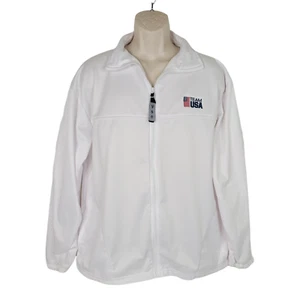 United States Olympic Committee Jacket Mens Size XL USA Zip Up Track White - Picture 1 of 10