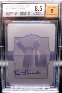 2011 Leaf Legends BA82 Tommy Lasorda AUTO-MAGENTA PRINTING PLATE 1/1.BGS 8.5/9.* - Picture 1 of 2