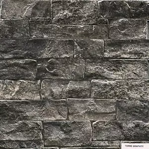 SAMPLE - TORRE Graphite - Stacked Stone Brick Wall Tile for Exterior & Interior - Picture 1 of 2