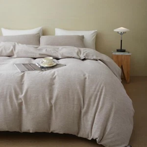 Linen Duvet Cover King Size - Soft Breathable Cotton Linen Blend, 3-Pieces Be... - Picture 1 of 8