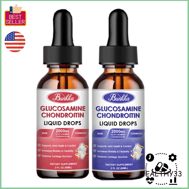 60ML Glucosamine Chondroitin MSM Liquid Drops Healthy Joint Support Supplement Foto 1 de 1