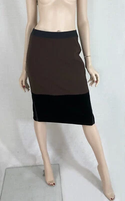 La Perla lined pencil Skirt with grosgrain ribbon trim AU 8 Chocolate Foto 1 de 4