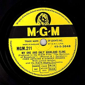 GINGER ROGERS & FRED ASTAIRE 78 MY ONE & ONLY HIGHLAND FLING / HARD TO REPLACE E - Picture 1 of 1