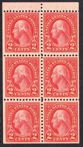 #634d XF MNH OG-2c WASHINGTON Booklet Pane of 6-Series of 1926 (REM 634d-g) - Picture 1 of 2