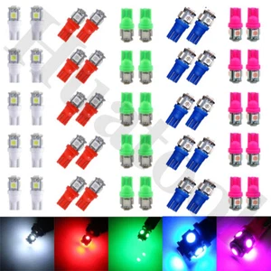 50X Blue Green Red 5SMD LED T10 Wedge Interior Light bulbs W5W 2825 158 168 194 - Picture 1 of 11