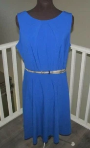 AB Studio Womens Size 14 Blue Sheath Dress Sleeveless Long Back Zipper - Picture 1 of 5