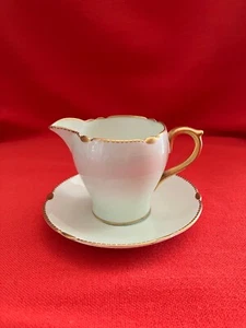 c 1920 Shelley China milk jug & saucer pale green, pattern #12488/52 - Picture 1 of 5
