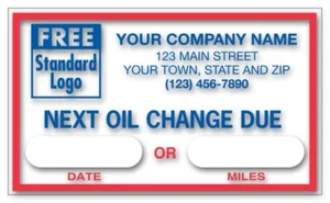 1690C Static Cling Windshield Labels Next Oil Change Due 2 1/2x1 1/2" QTY 250 - Picture 1 of 1