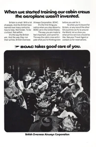 1971 British Overseas Airways BOAC: Kabinenbesatzungen Vintage Druck Anzeige - Bild 1 von 1