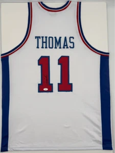 Isiah Thomas Autographed Detroit Pistons White Custom Basketball Jersey JSA CoA - Picture 1 of 2