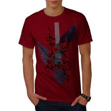 Wellcoda Rock Guitar Roses Music Mens T-shirt, Music Graphic Design Printed Tee