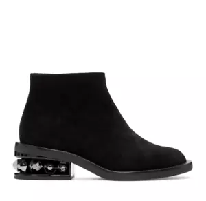 Nicholas Kirkwood Suzi Suede Grey Studded Accents Ankle Bootie Gr. EU 38 - Black - Bild 1 von 13