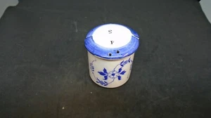 White Blue Unique Design Salt and Pepper Shaker Made in Japan 2-1/2" Height/Dia - Picture 1 of 1