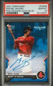 2021 Topps Now Postseason #PS-85B Rafael Devers Autograph Blue /49 PSA 10 - Picture 1 of 2