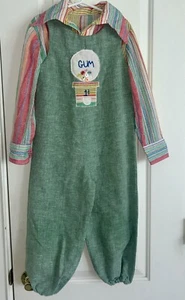 Vintage Handmade Overalls and Coordinating Long Sleeve Button Shirt Child 4/5 - Picture 1 of 5