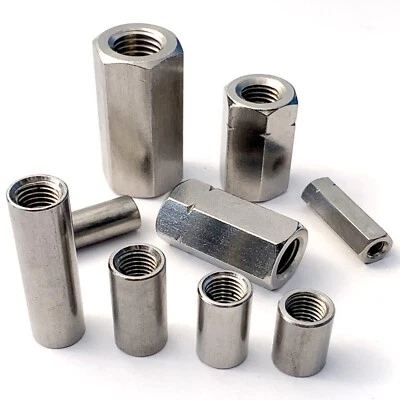 Distanzmuttern Edelstahl VA Verbindungsmuttern Muffe Gewindehülsen Langmutter A2 - Bild 1 von 4