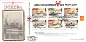 Liberation WWII Red Cross booklet pane Jersey Benham FDC 1995 CLEARANCE (144207) - Picture 1 of 2