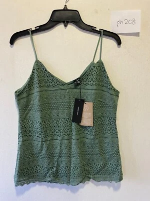 Vero Moda Top De Encaje Honey En Verde Laurel Talla M (PH208) - Imagen 1 de 4