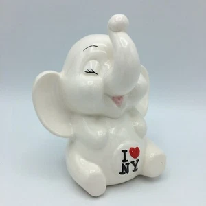 Banco de Colección Sonrisas Cerámica Elefante I Love Nueva York I Heart NY Souvenir Taiwán - Imagen 1 de 7