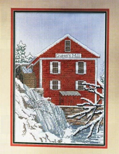 QUEEN'S MILL Edificio Antiguo Escena de Nieve Revista Rústica Punto de Cruz Patrón M3 - Imagen 1 de 2