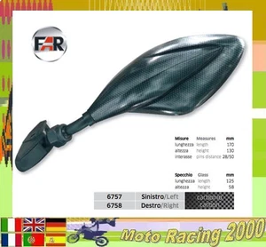 Para YAMAHA YZF R1 PAR DE ESPEJOS RETROVISORES CARBONO revestimiento moto - Imagen 1 de 1