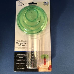 FRASCO DE ALBAÑIL BOCA ANCHA MAINSTAY INFUSOR VERDE SIN BPA NUEVO - Imagen 1 de 5