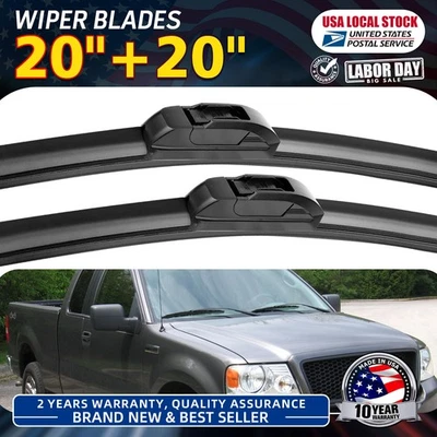 For 1994-2000 Dodge Ram 1500/2500/3500 Windshield Front Wiper Blades 20"+20" - Imagem 1 de 4