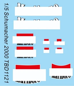 1/5 Decals per Schumacher Casco 2000 della collezione F2000 1/8 TBD1121 - Picture 1 of 1