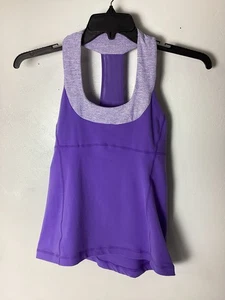 Lululemon integrierter Sport-BH Racerback Tanktop lila Größe 8 - Bild 1 von 3