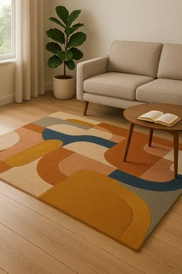 Alfombra moderna acolchada a mano para sala de estar dormitorio o habitación Foto 1 de 4