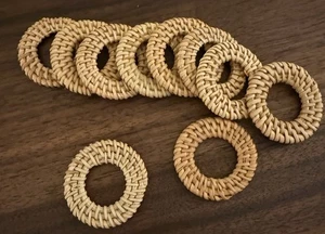 Ohrringherstellung Zubehör geflochten Rattan Kreise baumelt 1,5" Menge 10 Stück! - Bild 1 von 2