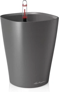 Deltini Self-Watering Planter with Removable Planter Liner, Metallic Charcoal - Picture 1 of 9