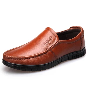 Mocasines de cuero genuino para hombre Zapatos informales Tenis hechos a mano Plataforma plana - Imagen 1 de 19