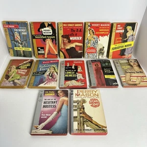 Lot of 12 Vintage Earl Stanley Gardner Paperback Novels PERRY MASON 1950's - Picture 1 of 4