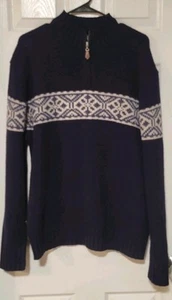 Marconi Lambs Wool Men's Large 1/4 Zip Sweater Knitwear Pullover - Picture 1 of 4