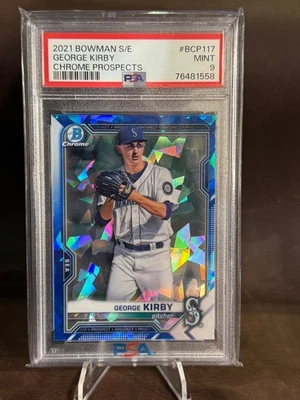 2021 Bowman Sapphire Edition - Chrome Prospects #BCP-117 George Kirby PSA 9 - Image 1 of 2
