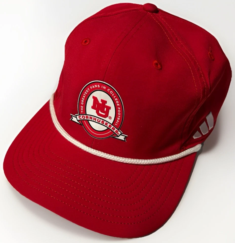Adidas Nebraska Cornhuskers Rope Hat JD3533 • Adjustable Strapback OSFM