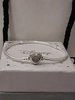 DISNEY PANDORA AUTÉNTICO NUEVO PLATA ESTERLINA MICKEY PAVE SERPIENTE DE 2 CARAS... Foto 1 de 4