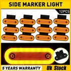 12x 12v 24v LED Orange Side Marker Amber Light Indicator trailer truck lorry van