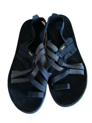 Женские черные сандалии Teva Voya с ремешками размер 9 повседневные комфортные для улицы повседневные - Изображение 1 из 4