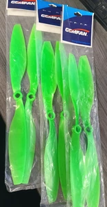 LOT OF 3 Gemfan 1045 Green 1L1R ABS-DJI Propellers - Picture 1 of 2