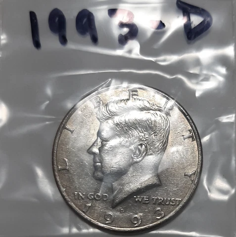 1993-D Kennedy Half Dollar, Circulated but NICE ! Cover