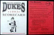 JUNE 15, 1993 DULUTH-SUPERIOR DUKES INAUGURAL OPENER NORTHERN LEAGUE SCORECARD