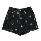 Topshop Women's Shorts UK 6 Black Cotton with Polyester