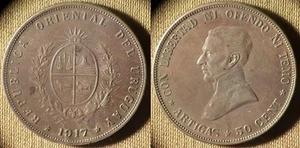 Uruguay : 1917 50 Ct AU-UNC  # 22  IR4085 - Picture 1 of 1