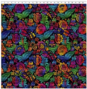 Vivid: Multi Floral- In the Beginning Fabric Sold by the Yard - Picture 1 of 1