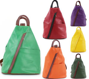 Ladies Girls Vera Pele Leather Rucksack Bag Women Backpack School Gym Bag VPR244