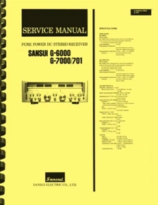 Sansui G-6000 G-7000/701 Receiver SERVICE MANUAL - Picture 1 of 2